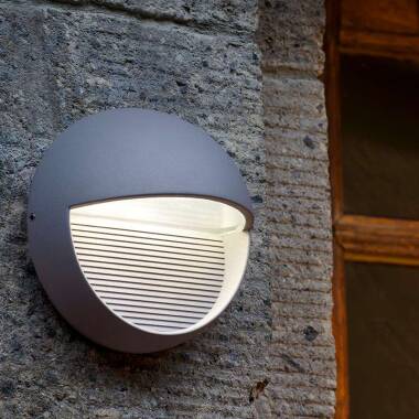 Image of Lutec Radius Round LED Outdoor Flush Wall Light