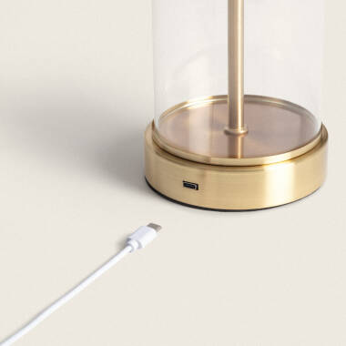 Image of Edit Echo USB Rechargeable LED Touch Table Lamp
