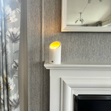 Image of Edit Arlo USB Rechargeable Plaster Uplighter Floor Lamp