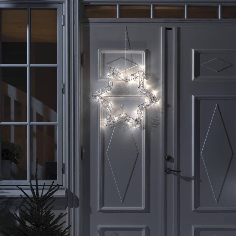 Image of Konstsmide Christmas 60cm Very Warm White LED Star Wreath Decoration