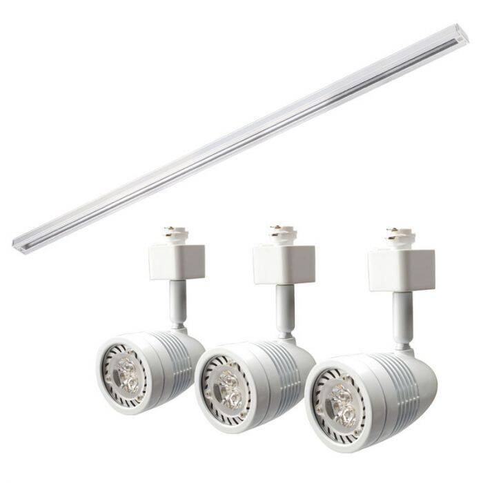 Image of Robus 1 Circuit Acorn GU10 Track Spotlight Kit - 3 Lights