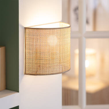Image of Edit Baracoa Rattan Flush Wall Light