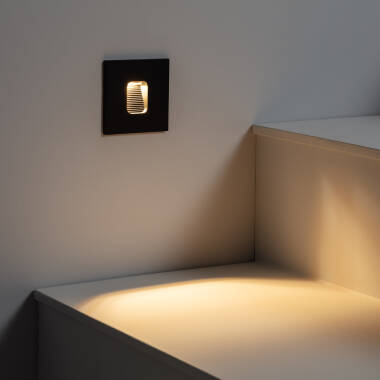 Image of Edit Grasset Square 2W Cool White LED Recessed Outdoor Wall Light