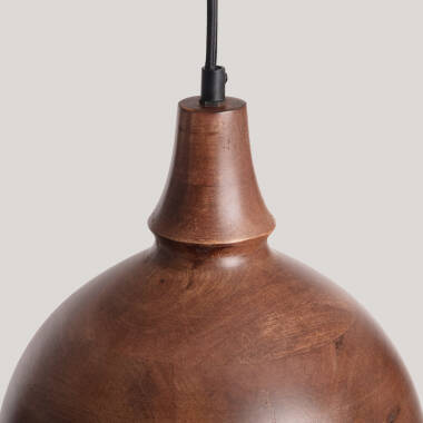 Image of Iluzzia Kanan II Wood Ceiling Pendant Light