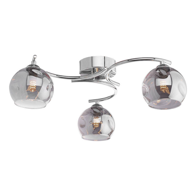 Image of Dar Nikita 3 Light Semi-Flush Ceiling Light With Champagne Glass