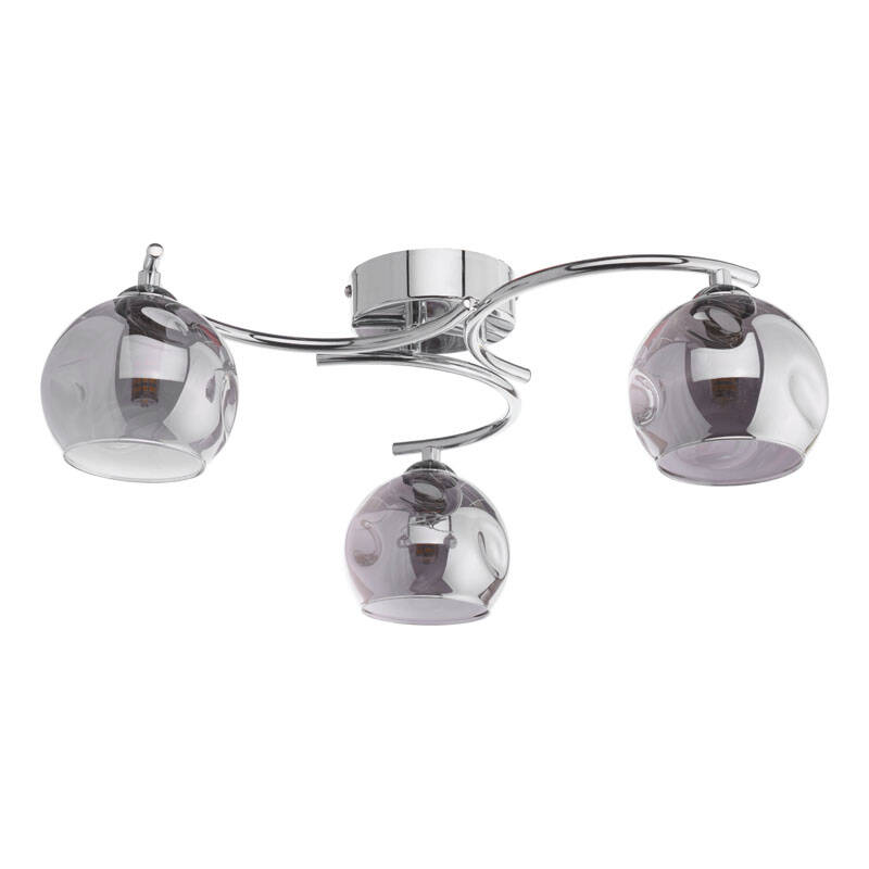 Image of Dar Nikita 3 Light Semi-Flush Ceiling Light With Champagne Glass