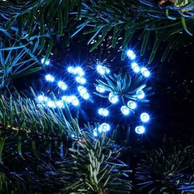 Edit 26.92M Ice Blue LED Multi-Function String Lights - Green Cable