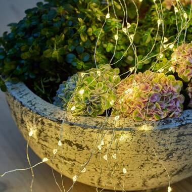 Sirius 1M Maggie Horsetail LED Silver Micro Wire Fairy Lights - 125 Lights