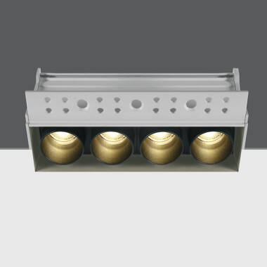 Box 4 Light Recessed Plaster-In Warm White Non-Dimmable LED Fixed Downlight