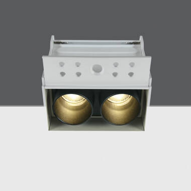 Box Twin Recessed Plaster-In Warm White Non-Dimmable LED Fixed Downlight