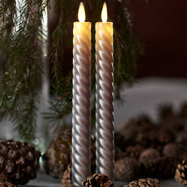 Sirius Sara Wave Battery Operated LED Wax Taper Candle - Set of 2
