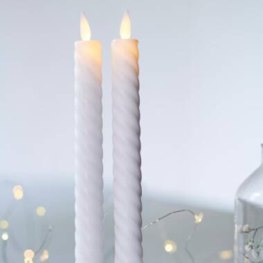 Sirius Sara Wave Battery Operated LED Wax Taper Candle - Set of 2