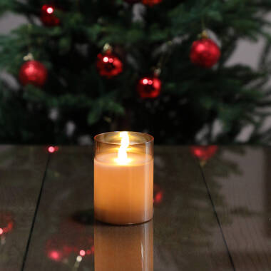 Edit Glow Battery Operated LED Glass Flame Candle