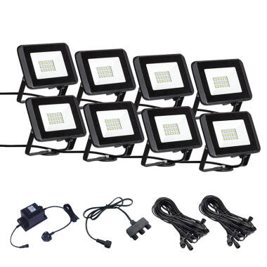 EasyFit Core 12v Garden Lights - Oak LED Floodlight Kit - 8 Lights