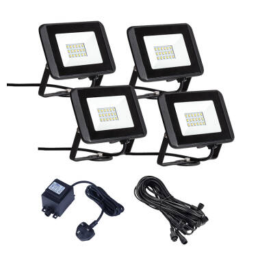 EasyFit Core 12v Garden Lights - Oak LED Floodlight Kit - 4 Lights