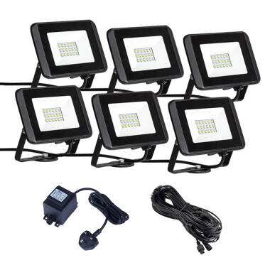 EasyFit Core 12v Garden Lights - Oak LED Floodlight Kit - 6 Lights