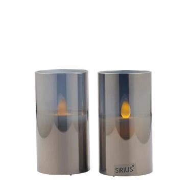 Sirius Ivy Mini Glass Battery Operated LED Candle - Set of 2