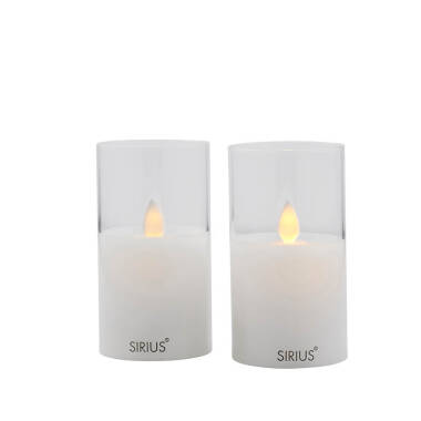 Sirius Ivy Mini Glass Battery Operated LED Candle - Set of 2