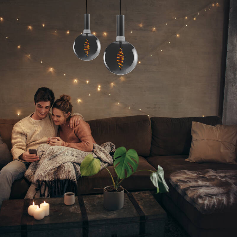Image of Sylvania Smart 7.5W Dimmable LED Decorative Filament / WiFi 186mm Clear Globe Bulb - Screw Cap