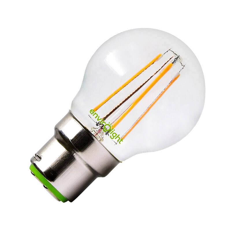 Image of Envirolight 4W Dimmable LED Decorative Filament Golfball Bulb - Bayonet Cap