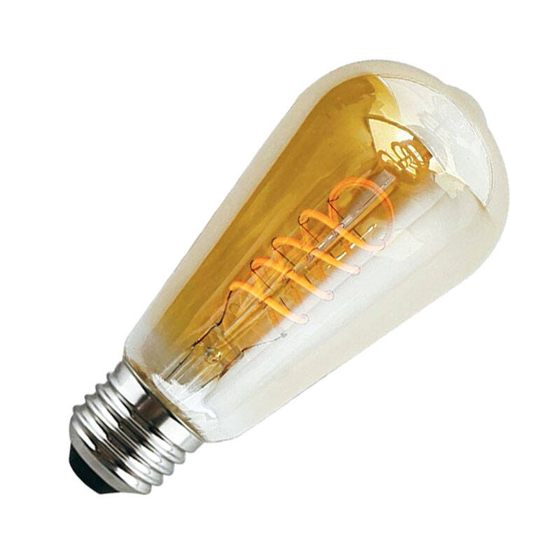 Image of 4W Very Very Warm White LED Decorative Filament Squirrel Cage Bulb with Dusk to Dawn Sensor