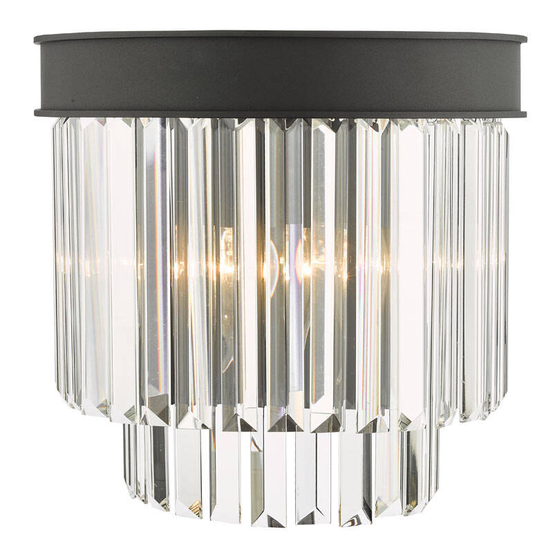 Image of Dar Celeus Crystal Flush Wall Light