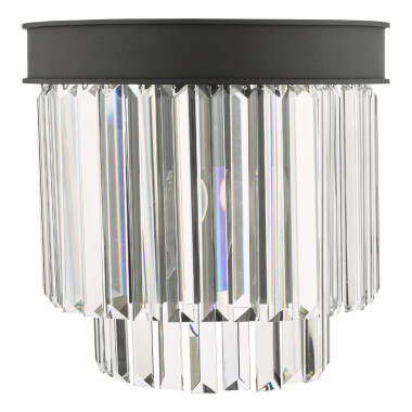 Image of Dar Celeus Crystal Flush Wall Light