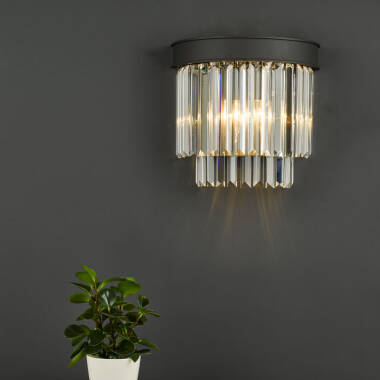 Image of Dar Celeus Crystal Flush Wall Light