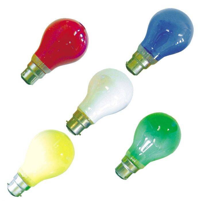 Image of 25W Blue, Green, Red, White, Yellow Dimmable LED GLS Bulb - Bayonet Cap