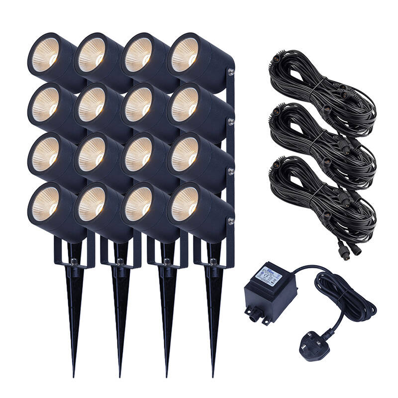 Image of EasyFit Core 12v Garden Lights - Fern LED Garden Spotlight Kit -  16 Lights