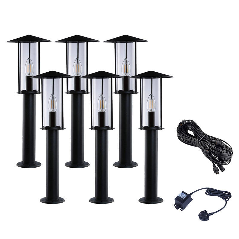 Image of EasyFit Core 12v Garden Lights - Elm LED Post Light Kit - 6 Lights