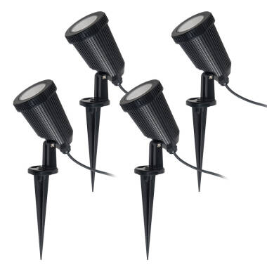 Image of EasyFit Remote 12v Garden Lights - Ash LED Spotlight Kit - 4 Lights