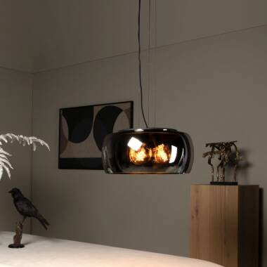 Image of Lucide Olivia Large Glass Ceiling Pendant Light