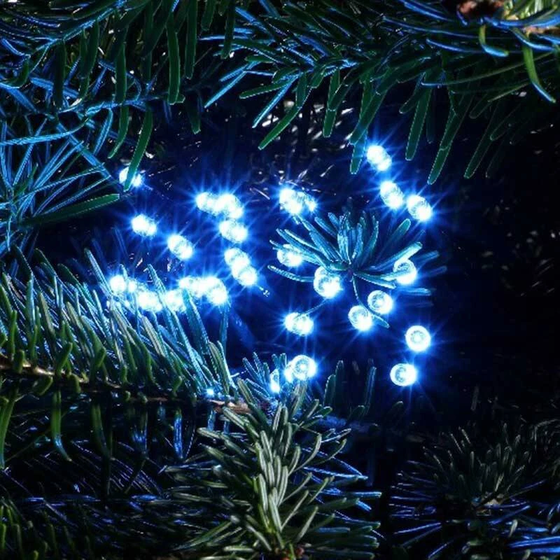 Image of Edit 26.92M Ice Blue LED Multi-Function String Lights - Green Cable