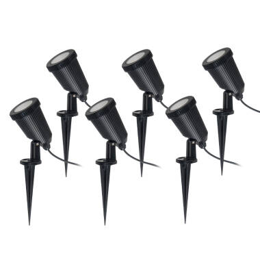 Image of EasyFit Remote 12v Garden Lights - Ash LED Spotlight Kit - 6 Lights