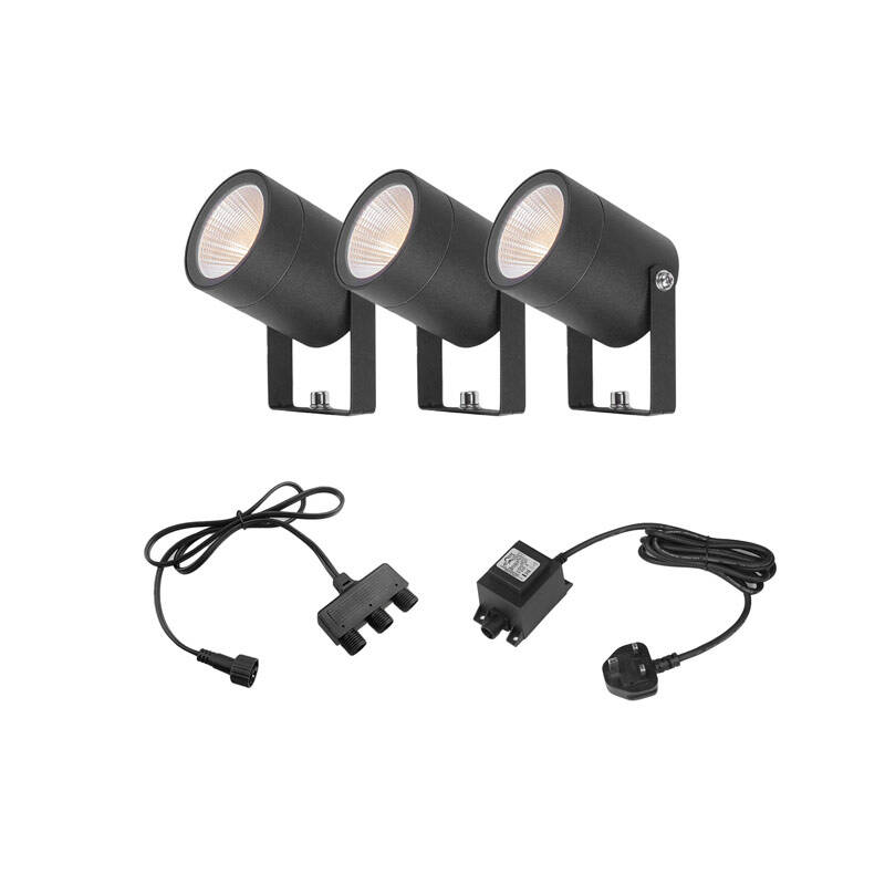 Image of EasyFit Core 12v Garden Lights - Fern LED Spotlight Kit - 3 Lights