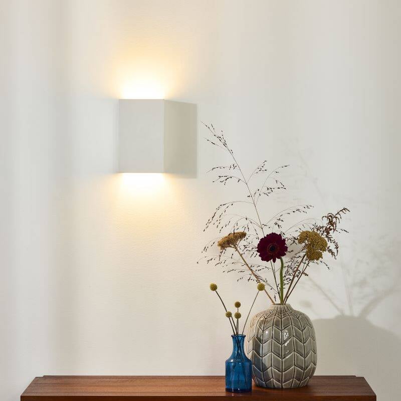 Image of Lucide Gipsy Square Plaster Up & Down Wall Light
