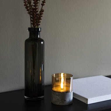 Image of Konstsmide Battery Operated LED Smoked Glass Candle Lights