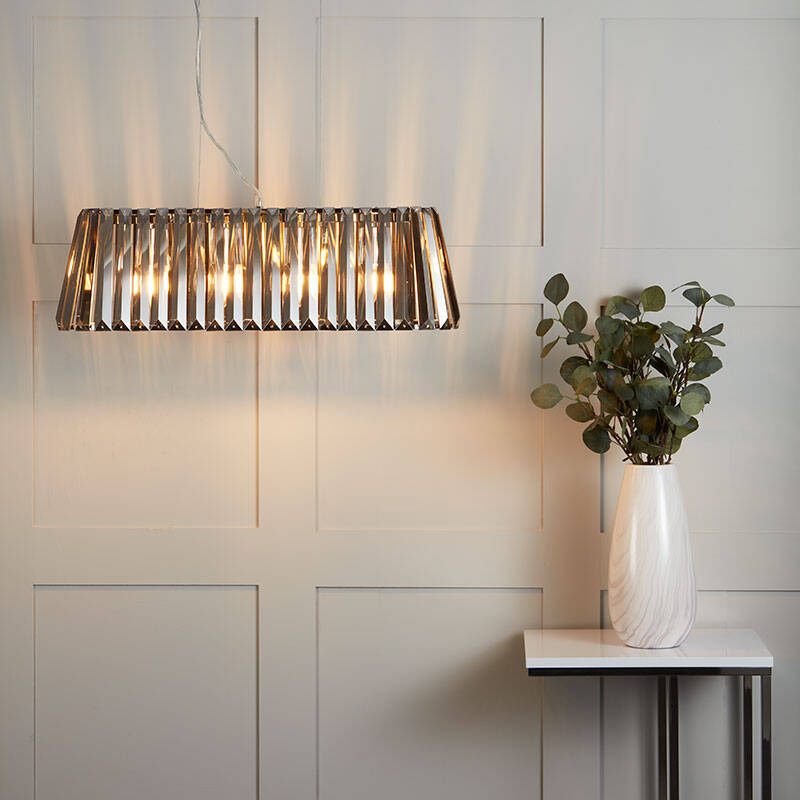 Image of Searchlight Sienna Smoked Glass Bar Ceiling Pendant Light