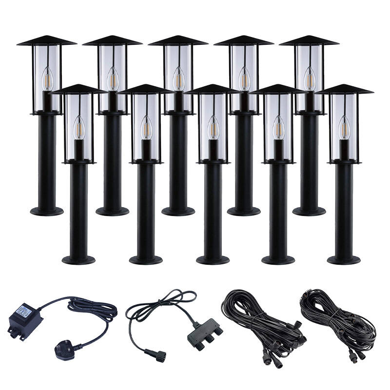 Image of EasyFit Core 12v Garden Lights - Elm LED Post Light Kit - 10 Lights