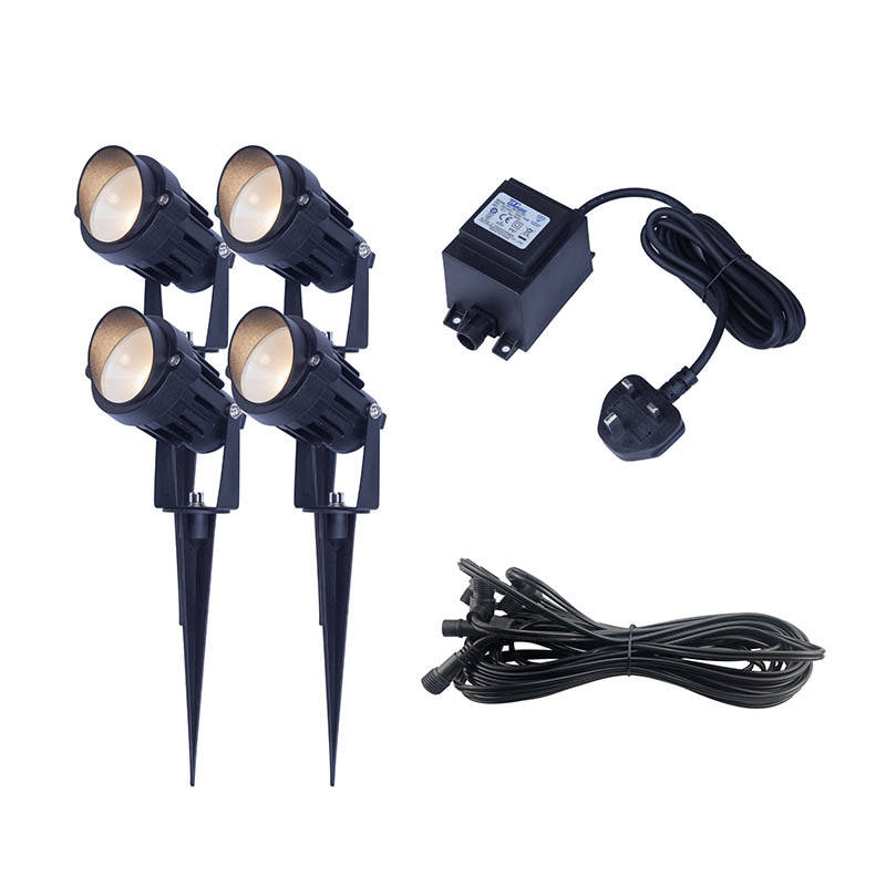 Image of EasyFit Core 12v Garden Lights - Palm 6W LED Garden Spotlight Kit - 4 Lights