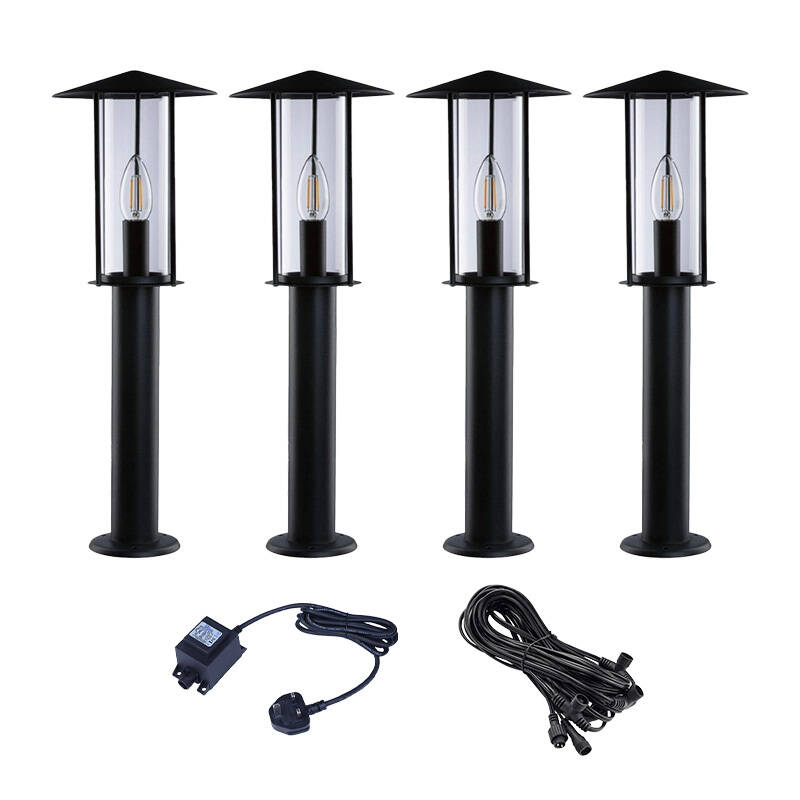 Image of EasyFit Core 12v Garden Lights - Elm LED Post Light Kit - 4 Lights