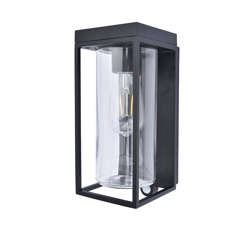 Image of Lutec Flair Solar LED Outdoor Half Lantern Outdoor Wall Light with PIR Sensor
