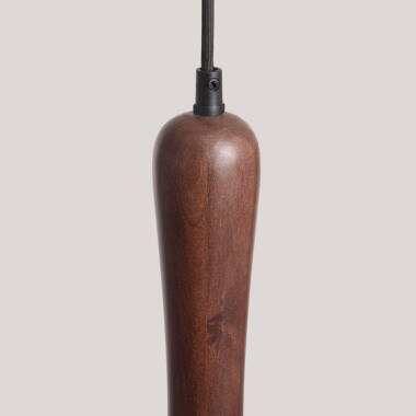 Image of Iluzzia Gatik Wood Ceiling Pendant Light
