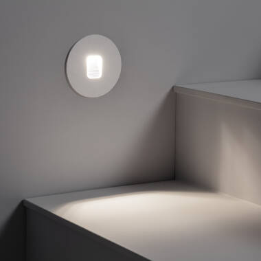 Image of Edit Grasset Round 2W Cool White LED Recessed Outdoor Wall Light
