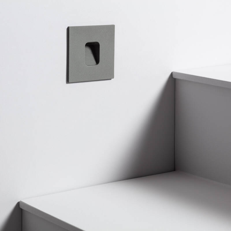 Image of Edit Grasset Square 2W Cool White LED Recessed Outdoor Wall Light