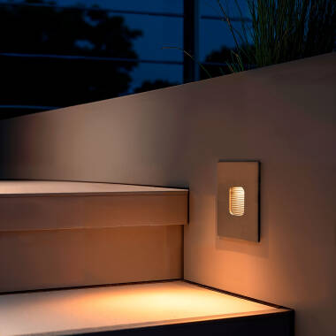 Image of Edit Grasset Square 2W Cool White LED Recessed Outdoor Wall Light
