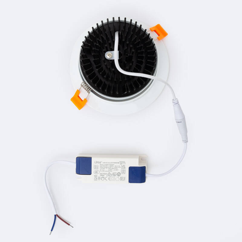 Image of Round 15W Cool Daylight COB LED Adjustable Downlight Cutout 113mm