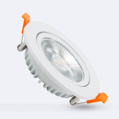 Round Slim 10W Cool White COB LED Adjustable Downlight Cutout 90mm