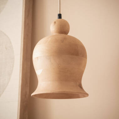 Image of Iluzzia Akesh II Wood Ceiling Pendant Light